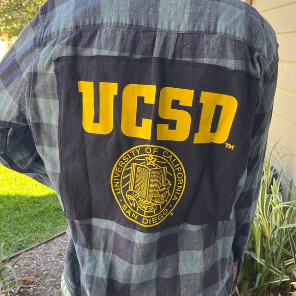 Abercrombie & Fitch Other - UCSD College Flannel Shirt upcycled one of a kind size Large